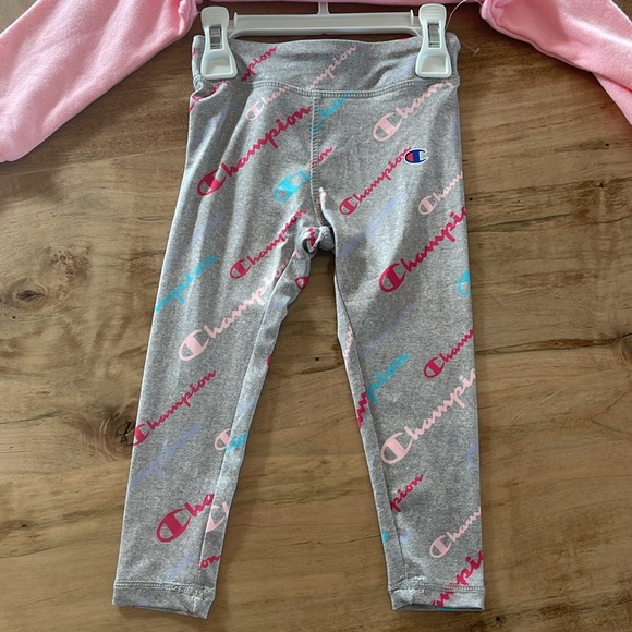 NWT Champion Girls Two Piece Set Fleece Crewneck Leggings Logo 24 months Fall - Picture 4 of 7